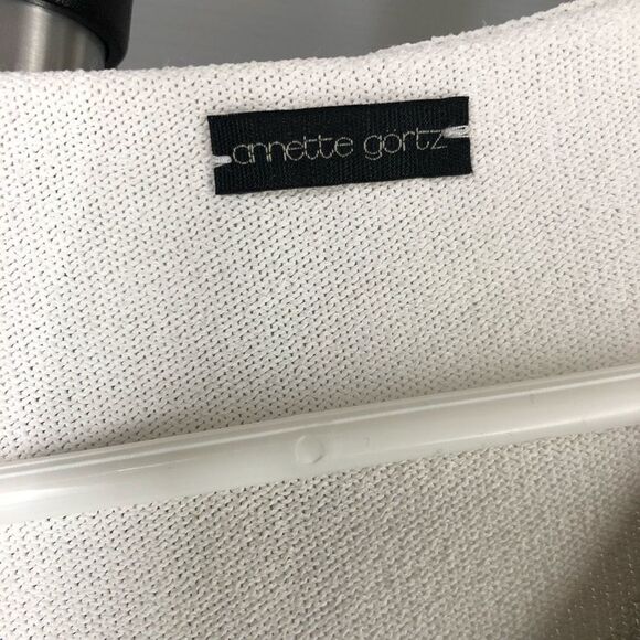 Annette GORTZ Dina Black White Lightweight Knit V-Neck Pullover Sweater Sz S - Picture 4 of 6